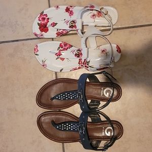 GUESS Strappy Sandals Flip Flops Flats for Spring Summer